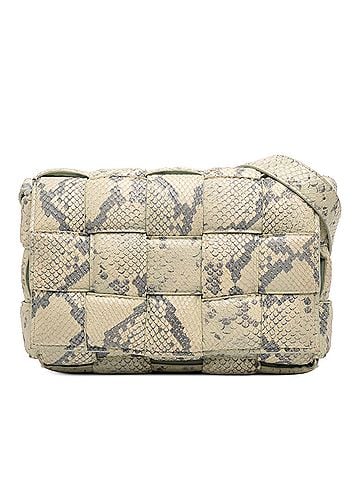 Bottega Veneta Python Embossed Goatskin Intrecciato Padded Cassette Crossbody