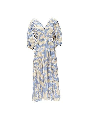 Diane von Furstenberg Diane Von Furstenberg print lattice embroidery puff sleeve dress (view 1)