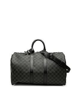 Louis Vuitton Louis Vuitton Damier Graphite Keepall Bandoulière 45 Boston Bag Shoulder 2WAY N41418 Black Leather Women's LOUIS VUITTON (view 1)