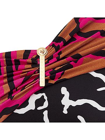Versace Versace Mixed Giraffe Print Logo Clip Body Con Wiggle Dress (view 2)