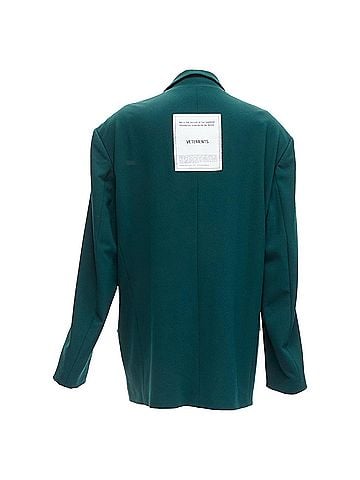Vetements Vetements forest logo patch back oversized double-breasted blazer (view 1)