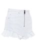 MSGM 100% Denim Blue Msgm Ruffle Hem Zipper Mini Shorts Size 2 - photo 3