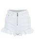 MSGM 100% Denim Blue Msgm Ruffle Hem Zipper Mini Shorts Size 2 - photo 8