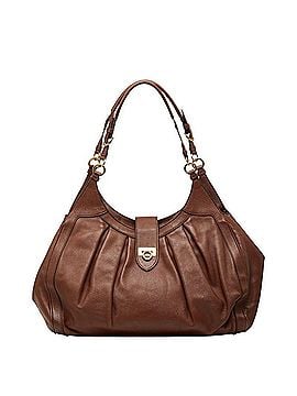 Salvatore Ferragamo Salvatore Ferragamo Gancini Tote Bag Shoulder Brown Leather Women's (view 1)
