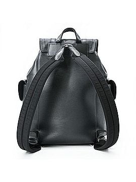 Louis Vuitton LOUIS VUITTON Epi Christopher MM Backpack, Noir Leather, Black, Men's, M50159 (view 2)