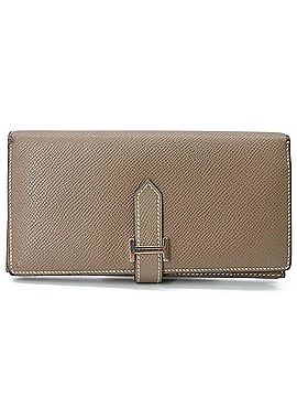 Hermès HERMES Bearn Soufflé Long Wallet, Veau Epsom Leather, Greige (view 2)