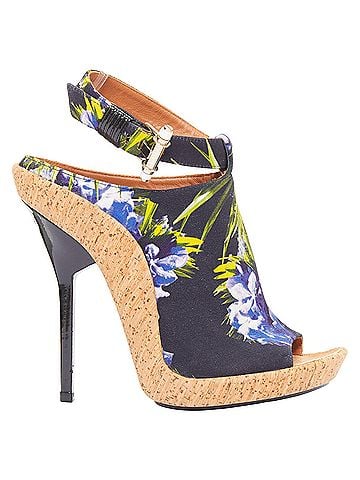 Givenchy Givenchy Riccardo Tisci Runway floral canvas cork heels (view 1)