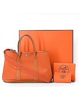 Hermès HERMES Garden 30 TPM Handbag Tote Bag Leather Canvas Negonda Orange Brown (view 1)