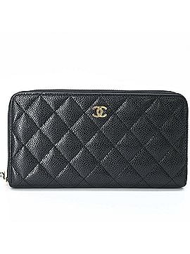 Chanel CHANEL Matelassé Caviar Leather Long Wallet with Coco Mark, Women's, Black, A50097 (view 2)