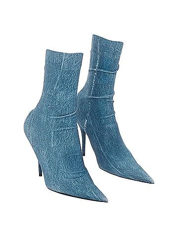Balenciaga Balenciaga Knife Denim Pointy Heeled Boots (view 1)