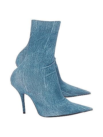 Balenciaga Balenciaga Knife Denim Pointy Heeled Boots (view 2)