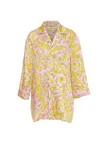 Versace Versace silk Signature Barocco Baroque g print pajama shirt (view 1)