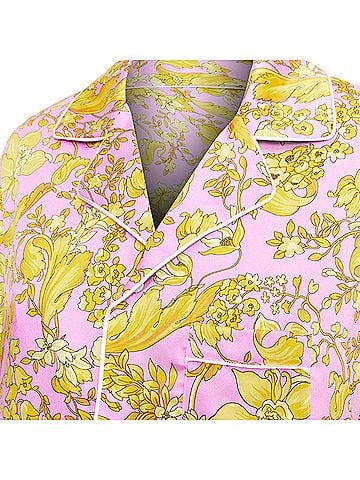 Versace Versace silk Signature Barocco Baroque g print pajama shirt (view 2)