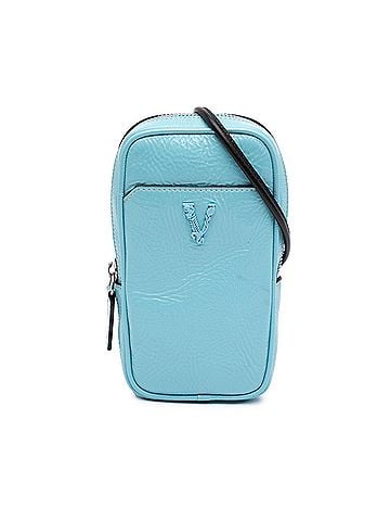 Versace Textured Leather Virtus Neck Pouch Crossbody (view 1)