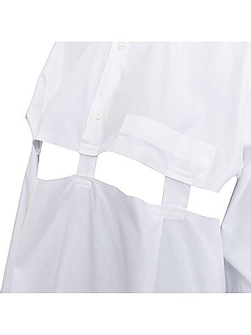 Comme des Garçons Comme Des Garcons Black raw edge cut out shirt (view 2)