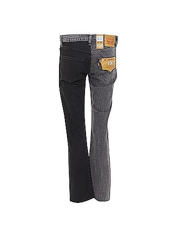 Vetements Vetements Levi's leather patchwork denim jeans (view 1)