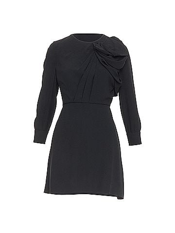 Saint Laurent Saint Laurent crepe draped bow front dress (view 1)