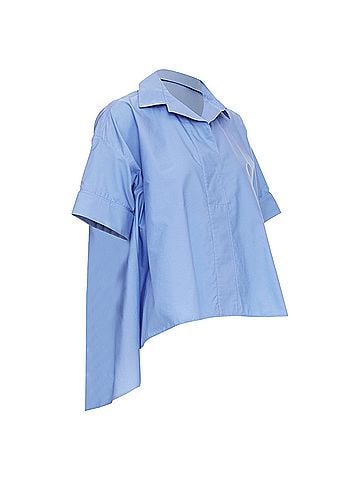 Lanvin Lanvin cotton poplin high low cropped shirt (view 1)