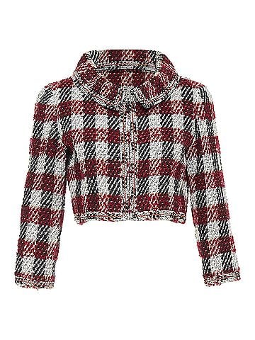 Chanel Chanel checked tweed cropped zip-up jacket (view 1)