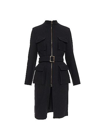 Lanvin Lanvin wool cargo pocket high neck long coat (view 1)