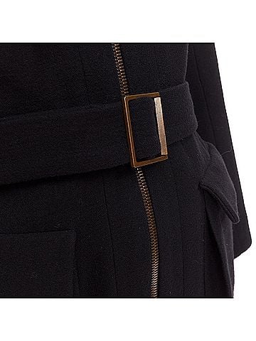 Lanvin Lanvin wool cargo pocket high neck long coat (view 2)