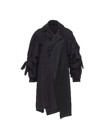 Comme des Garçons Comme Des Garcons ruffled bow sleeve asymmetric coat (view 1)