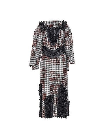 Comme des Garçons Comme Des Garcons wool gingham ruffle midi dress (view 1)