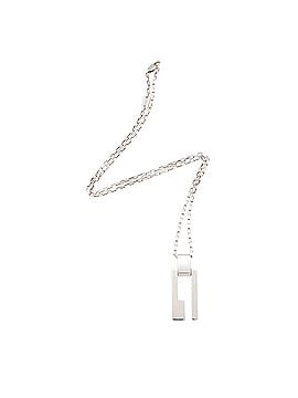 Gucci Gucci Sterling Silver Open Logo Plate Chain Link Necklace (view 1)