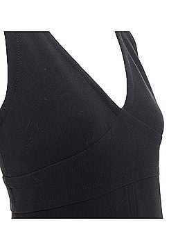 Prada Prada wool rubber seamed V neck minimal dress (view 2)