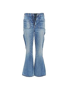 Céline Celine patch pockets front flare cropped jeans (view 1)