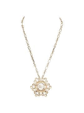 Chanel Chanel gold tone pearl Camellia necklace (view 1)