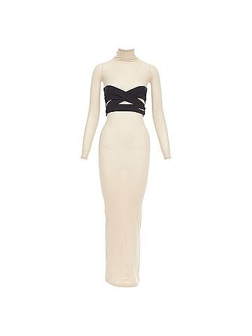 Alaïa Alaia second-skin band belted turtleneck dress (view 1)