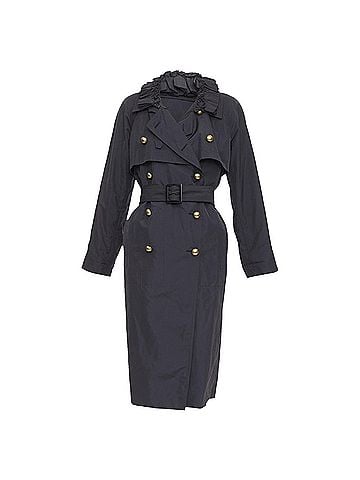 Saint Laurent Yves Saint Laurent nylon ruffle button trench coat (view 1)