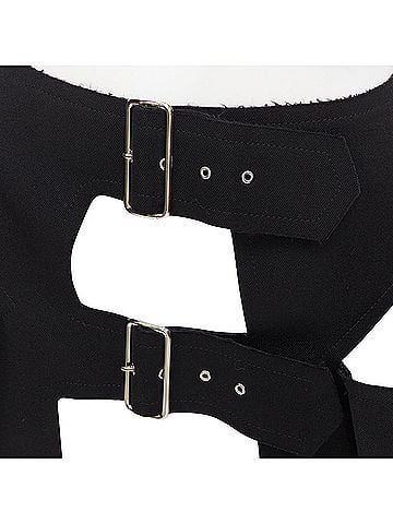 Comme des Garçons Comme Des Garcons wool multi buckle pannier skirt (view 2)