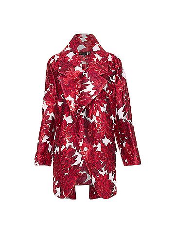 Comme des Garçons Comme Des Garcons floral brocade trapeze coat (view 1)