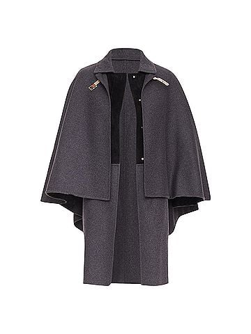 Mario Valentino Valentino wool angora leather cape sleeve coat (view 1)