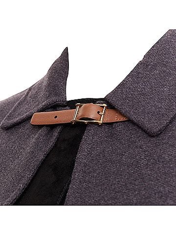 Mario Valentino Valentino wool angora leather cape sleeve coat (view 2)