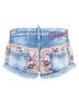 Dsquared2 100% Denim Blue Dsquared2 pink cut off mini shorts Size 2 - photo 5