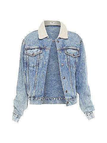 Céline Celine Hedi Slimane denim shearling lined jacket (view 1)