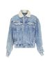 Céline 100% Silk Multi Color Celine Hedi Slimane denim shearling lined jacket Size 10 - photo 3