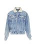 Céline 100% Silk Multi Color Celine Hedi Slimane denim shearling lined jacket Size 10 - photo 9