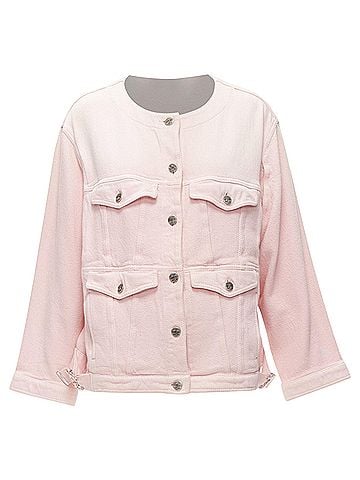 Chanel Chanel cotton pockets cc buttons collarless oversized jacket (view 1)
