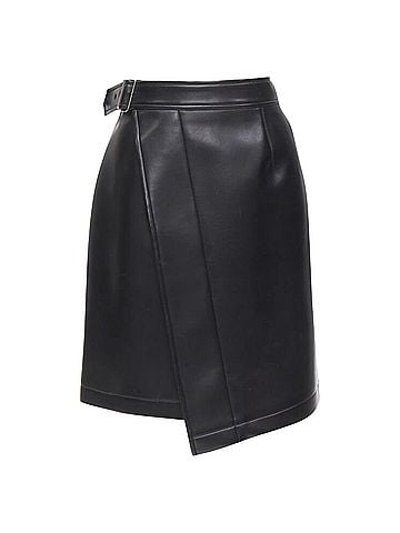 Comme des Garçons Comme Des Garcons faux leather silver buckle wrap skirt (view 1)
