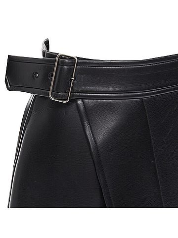 Comme des Garçons Comme Des Garcons faux leather silver buckle wrap skirt (view 2)