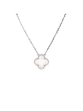 Van Cleef & Arpels Vintage Alhambra Pendant Necklace 18K White Gold and Mother of Pearl (view 1)