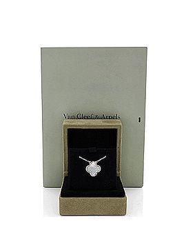 Van Cleef & Arpels Vintage Alhambra Pendant Necklace 18K White Gold and Mother of Pearl (view 2)