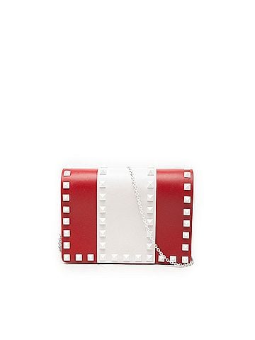 Valentino Leather Colorblock Rockstud Wallet On Chain (view 1)
