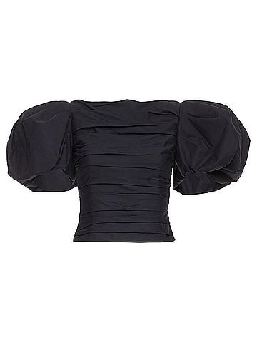 Khaite Khaite Kai poplin puff sleeve bateau crop top (view 1)