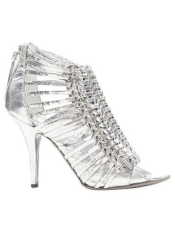 Givenchy Givenchy metallic silver discs embellished strappy peep toe bootie (view 1)