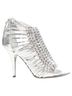 Givenchy 100% Leather Silver Givenchy metallic silver discs embellished strappy peep toe bootie Size EU 36 1/2 - photo 1